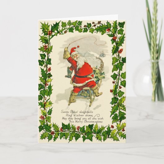 Cartes Pour Fêtes Annuelles Noël Père Noël de Cru-Conception et ses chiens de (Devant)