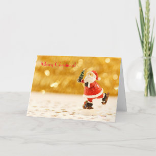 Cartes Pour Fêtes Annuelles Noël Père Noël de patinage