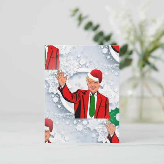 Cartes Pour Fêtes Annuelles Noël père Noël Donald Trump (Debout devant)