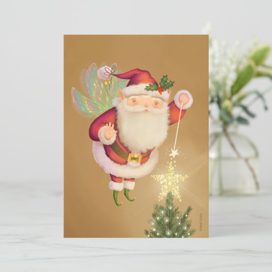 Cartes Pour Fêtes Annuelles Noël Père Noël Fairy Blat Flat (Debout devant)
