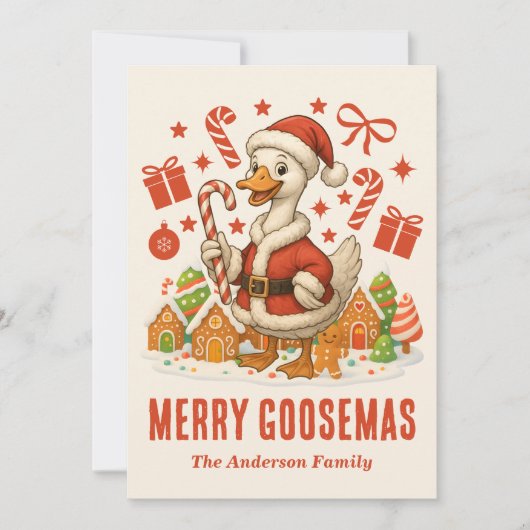 Cartes Pour Fêtes Annuelles Noël père Noël Goose (Devant)
