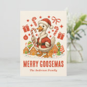 Cartes Pour Fêtes Annuelles Noël père Noël Goose (Debout devant)