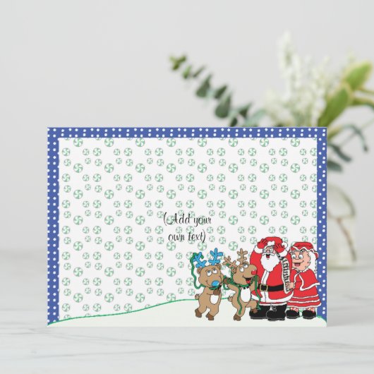 Cartes Pour Fêtes Annuelles Noël Père Noël Mme Claus (Debout devant)