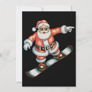 Cartes Pour Fêtes Annuelles Noël Père Noël Snowboard Snowboarding Xmas Famille
