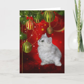 Cartes Pour Fêtes Annuelles Noël persan de chaton