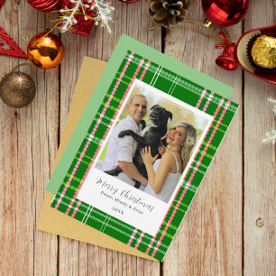 Cartes Pour Fêtes Annuelles Noël personnalisé avec des points modernes verts e