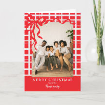Noël personnalisé avec photo, nœud élégant et carr