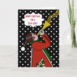 Cartes Pour Fêtes Annuelles Noël personnalisé pour la trompette tante en neige