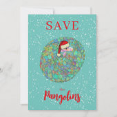 Cartes Pour Fêtes Annuelles Noël personnalisé Sauvez le Pangolin (Devant)