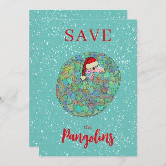 Cartes Pour Fêtes Annuelles Noël personnalisé Sauvez le Pangolin (Devant / Derrière)