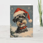 Cartes Pour Fêtes Annuelles Noël personnalisé Schnauzer miniature<br><div class="desc">Célébrez la saison festive avec cette adorable carte de Noël ornée d'un schnauzer miniature portant un chapeau de Père Noël. L'image de charme capture l'esprit de joie et de joie de vacances tandis que votre ami fureur répand chaleur et bonheur. La carte est une façon délicieuse de transmettre vos Bonnes...</div>