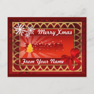 Cartes Pour Fêtes Annuelles Noël personnalisé traditionnel rouge & or