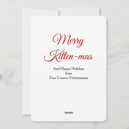 Cartes Pour Fêtes Annuelles Noël Petit Chat Gris (Dos)