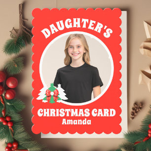 Cartes Pour Fêtes Annuelles Noël photo de la fille personnalisée