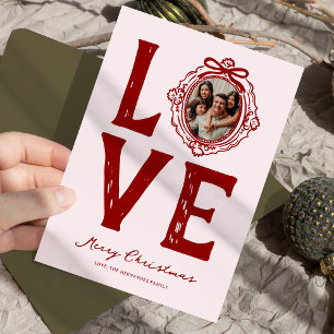 Cartes Pour Fêtes Annuelles Noël photo doodle d'amour familial