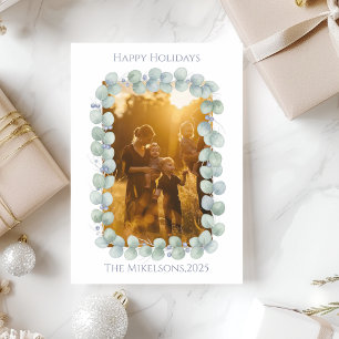 Cartes Pour Fêtes Annuelles Noël Photo Eucalyptus Bleu