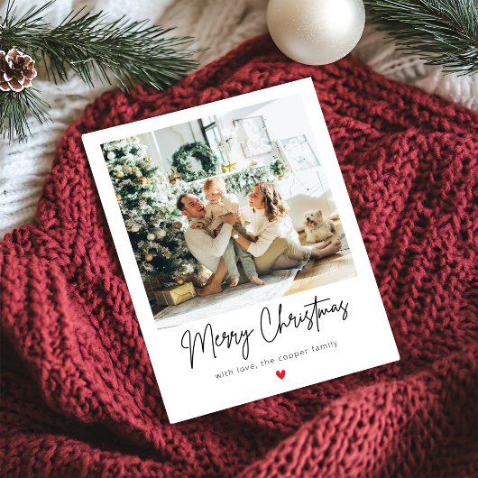 Cartes Pour Fêtes Annuelles Noël photo minimaliste moderne