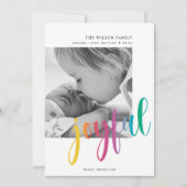 Cartes Pour Fêtes Annuelles Noël photo moderne "joyeuse" (Devant)