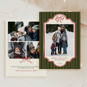 Cartes Pour Fêtes Annuelles Noël Photo Multi Rayures Arc-en-ciel Rouge Fantais