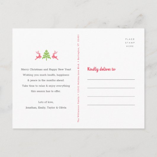 Cartes Pour Fêtes Annuelles Noël Photo Nordic Ugly Sweater Fun Chalkboard (Dos)