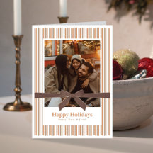 Noël Photo Pliée Rayée Ruban Velours Mocha