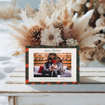 Noël Photo traditionnelle avec Poinsettia rouge