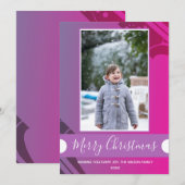 Cartes Pour Fêtes Annuelles Noël photo violet (Devant / Derrière)