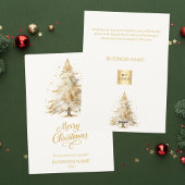 Cartes Pour Fêtes Annuelles Noël pin neige affaires beige