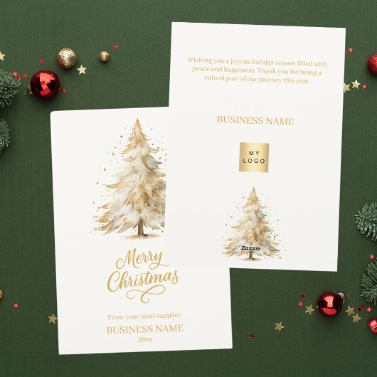 Cartes Pour Fêtes Annuelles Noël pin neige affaires beige