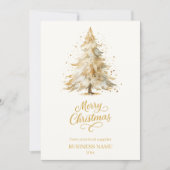 Cartes Pour Fêtes Annuelles Noël pin neige affaires beige (Devant)