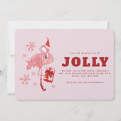 Cartes Pour Fêtes Annuelles Noël Pink Flamant rose Tropical Beach (Devant)