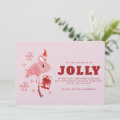 Cartes Pour Fêtes Annuelles Noël Pink Flamant rose Tropical Beach (Debout devant)