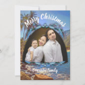 Cartes Pour Fêtes Annuelles Noël Plage Famille Salutation 761 (Devant)