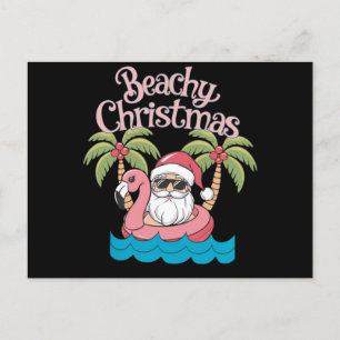 Cartes Pour Fêtes Annuelles Noël Plage Tropicale Vacances Santa Plage