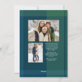 Cartes Pour Fêtes Annuelles Noël plaid simple marine photo verte (Dos)