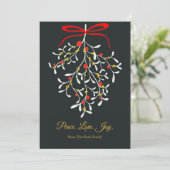 Cartes Pour Fêtes Annuelles Noël plat élégant aux baies rouges et blanches (Debout devant)