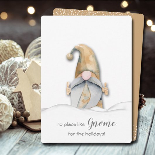 Cartes Pour Fêtes Annuelles Noël plat Gnome de neige
