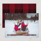 Cartes Pour Fêtes Annuelles Noël plat simple et classique (Devant / Derrière)