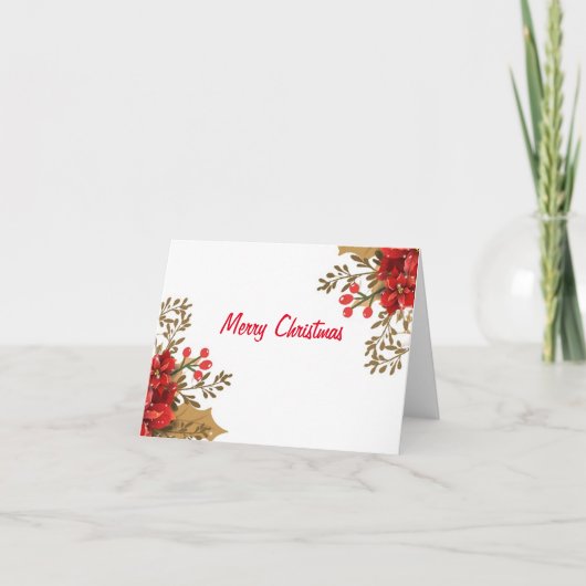 Cartes Pour Fêtes Annuelles Noël Poinsettia (Devant)