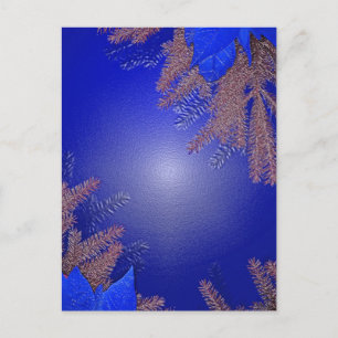 Cartes Pour Fêtes Annuelles Noël Poinsettia Bleu