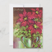 Cartes Pour Fêtes Annuelles Noël Poinsettia Flower Salutations (Devant)