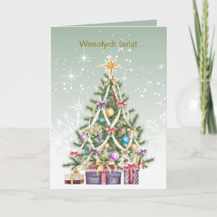 Cartes Pour Fêtes Annuelles Noël polonais - arbre coloré avec cadeaux