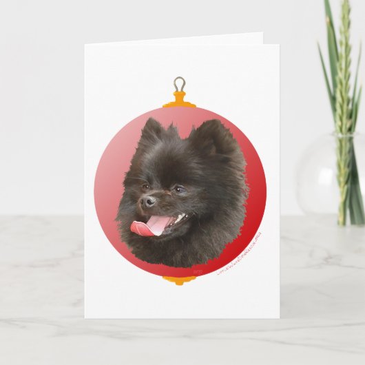 Cartes Pour Fêtes Annuelles Noël Poméran (Devant)