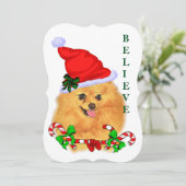 Cartes Pour Fêtes Annuelles Noël Poméran (Debout devant)