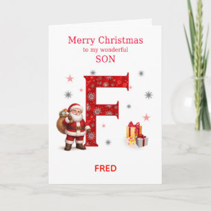 Cartes Pour Fêtes Annuelles Noël pour fils Ajouter un nom commençant par F