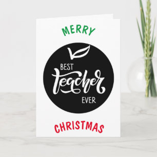 CARTES POUR FÊTES ANNUELLES NOËL POUR **LE MEILLEUR ENSEIGNANT JAMAIS**