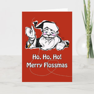 Cartes Pour Fêtes Annuelles Noël pour l'hygiéniste dentaire, Merry Flossmas