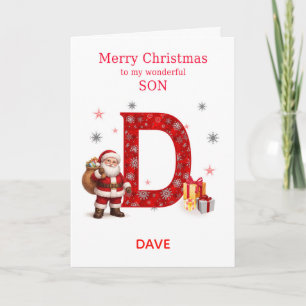 Cartes Pour Fêtes Annuelles Noël pour un fils - Ajoutez un prénom commençant p