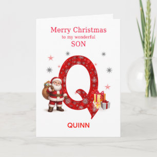 Cartes Pour Fêtes Annuelles Noël pour un fils - Ajoutez un prénom commençant p