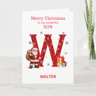 Cartes Pour Fêtes Annuelles Noël pour un fils - Ajoutez un prénom commençant p